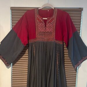 Chic Bohemian Vintage 70s Afghan Kuchi Dress